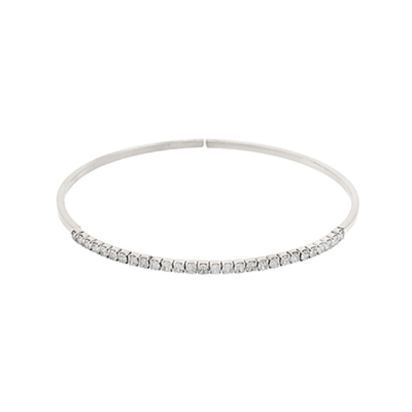 Pave Crystal Bangle Bracelet - Picture 2 of 2